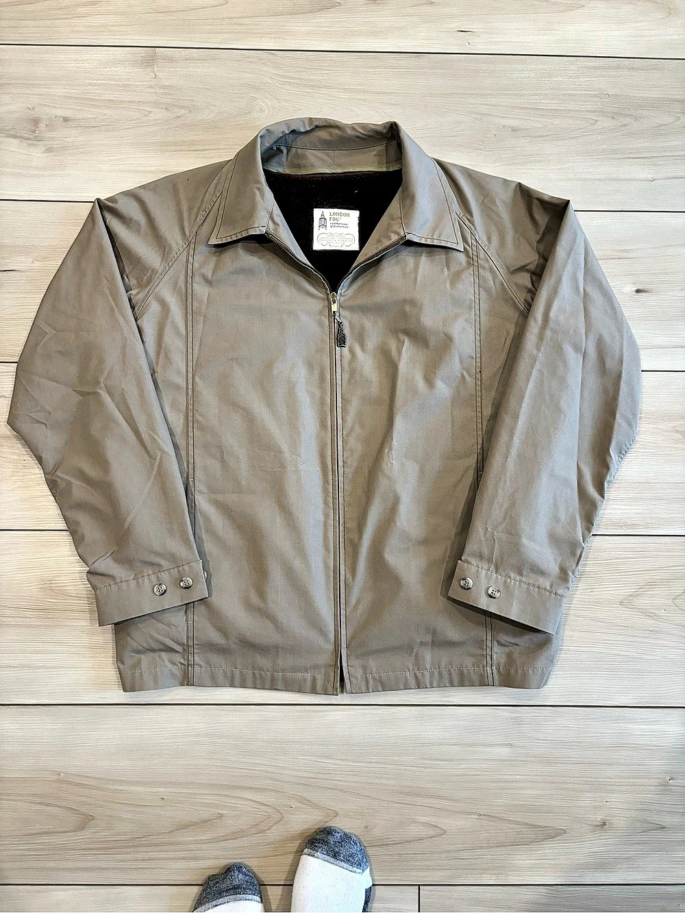 Vintage 90s London Fog Men's Sherpa lined Detroit Canvas Jacket in Brown